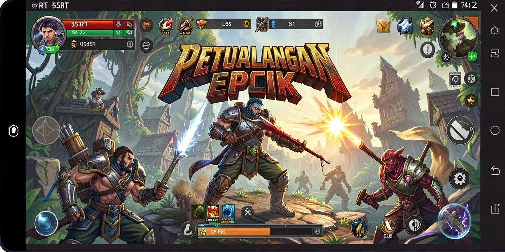 Tampilan gameplay 55RT yang menarik dan mendebarkan.