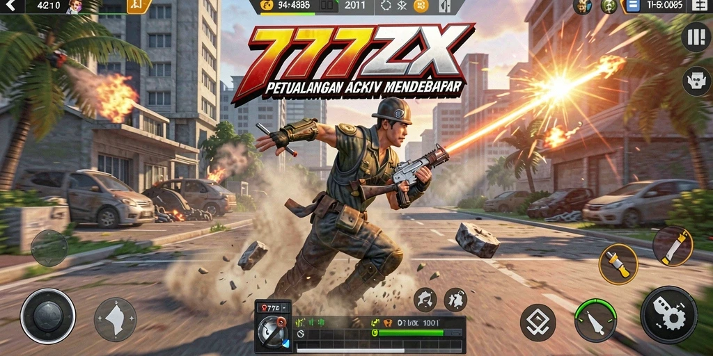 Tampilan gameplay aksi yang menegangkan dan mendebarkan.