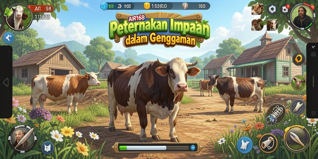 Screenshot gameplay AIR168 menampilkan keindahan pertanian virtual yang menawan.