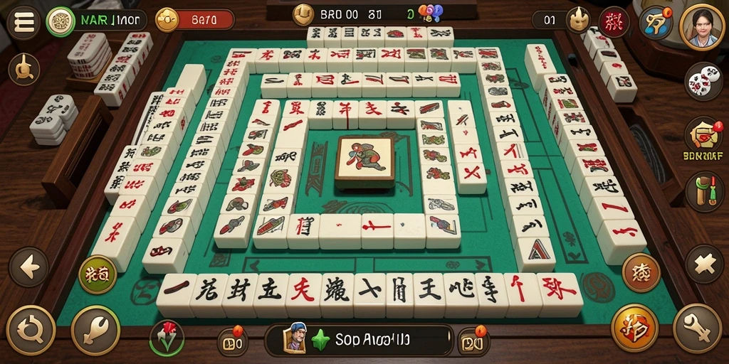 Gameplay Mahjong yang seru dan menantang di BARU01.