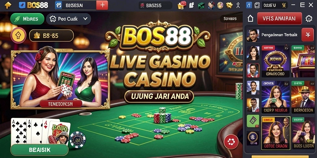 Tampilan gameplay menarik dalam Live Casino BOS88 yang interaktif.