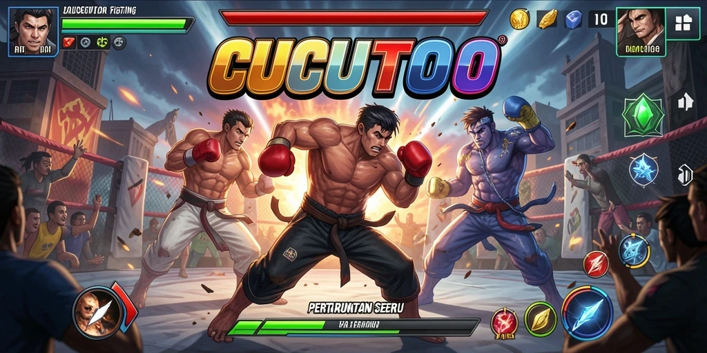 Tangkapan layar gameplay CUCUTOTO yang mendebarkan saat pertarungan.