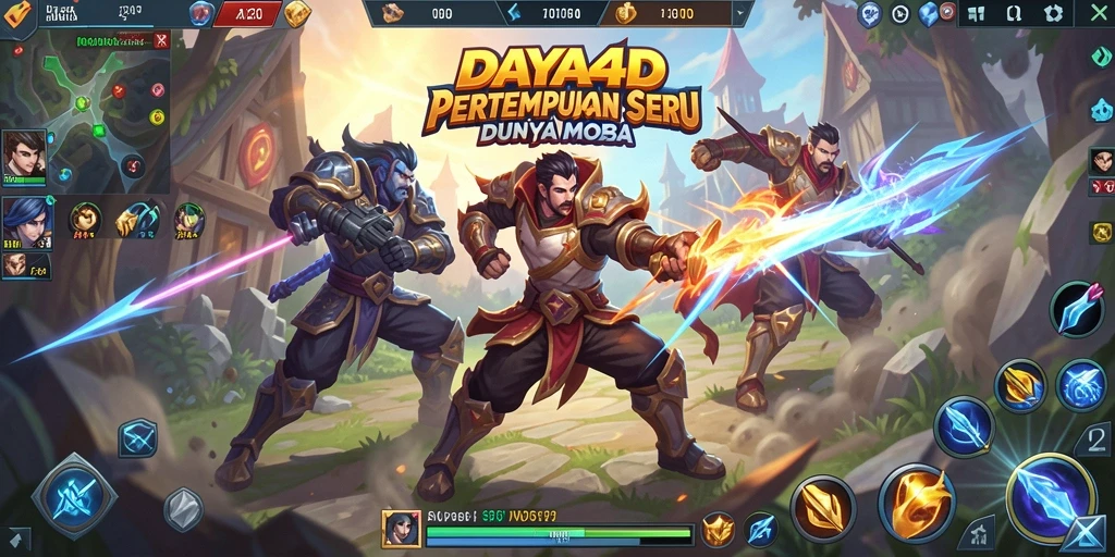 Screenshot utama DAYA4D menampilkan aksi pertempuran tim yang mendebarkan.