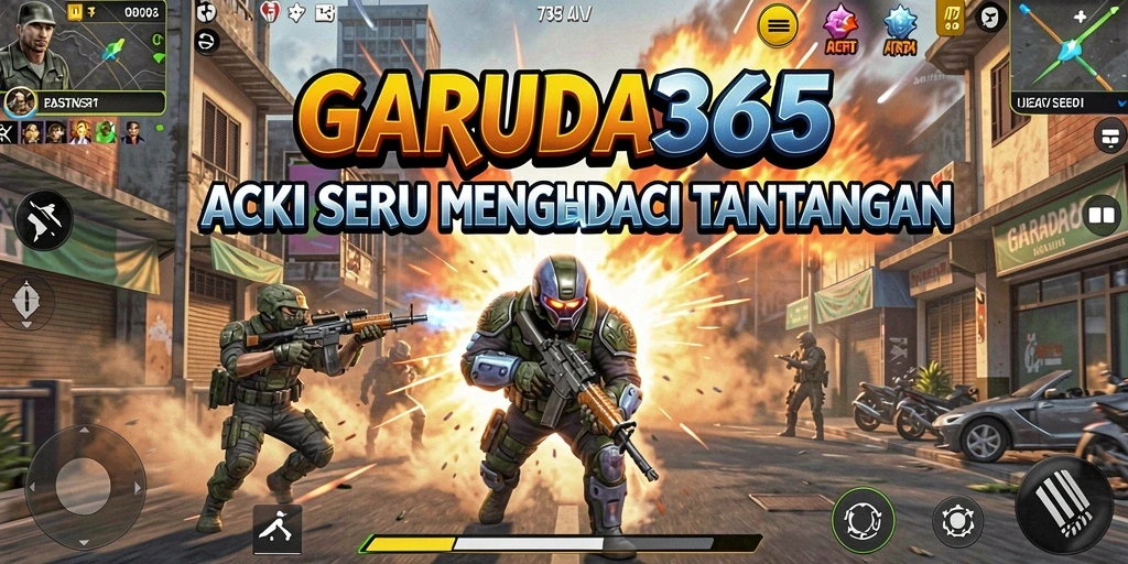 Screenshot GARUDA365 menunjukkan aksi mendebarkan dalam pertempuran.