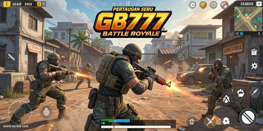 Tampilan menarik dari gameplay Battle Royale di GB777.