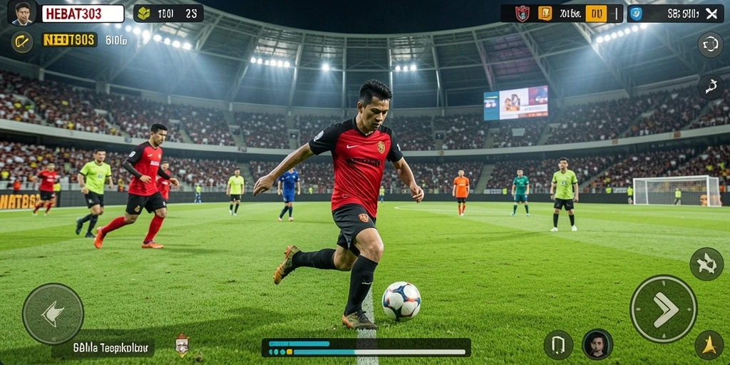 Tampilan gameplay HEBAT303 yang seru dalam aksi sepak bola.