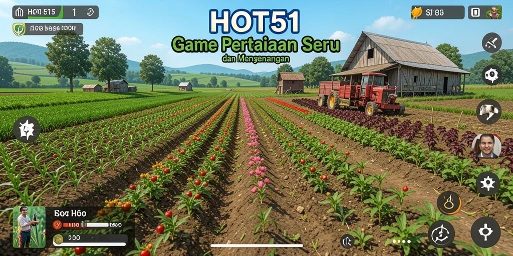 Screenshot gameplay HOT51 yang menampilkan kegiatan bertani yang seru.