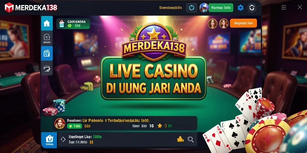 Tampilan gameplay Live Casino yang mendebarkan dari MERDEKA138.