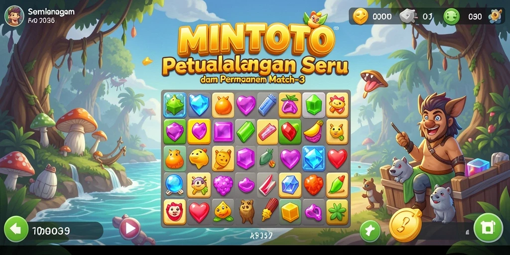 Tampilan gameplay MINTOTO yang penuh warna dan menarik.