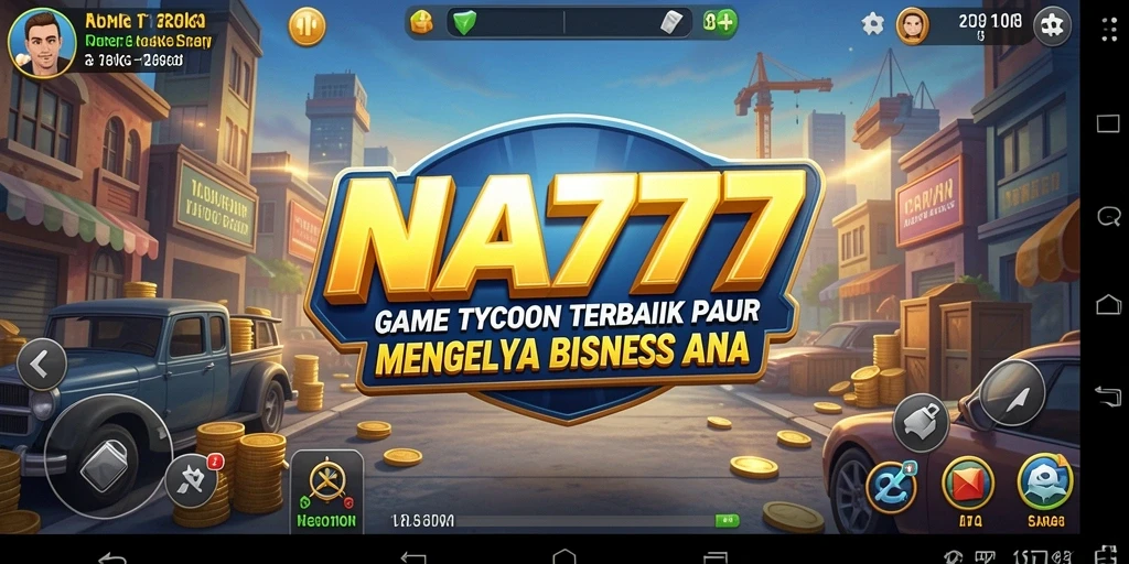 Screenshot gameplay NA777 yang menunjukkan pengelolaan bisnis Tycoon.