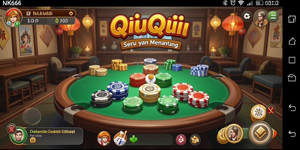 Screenshot dari gameplay NK666 yang menunjukkan keseruan bermain QiuQiu.
