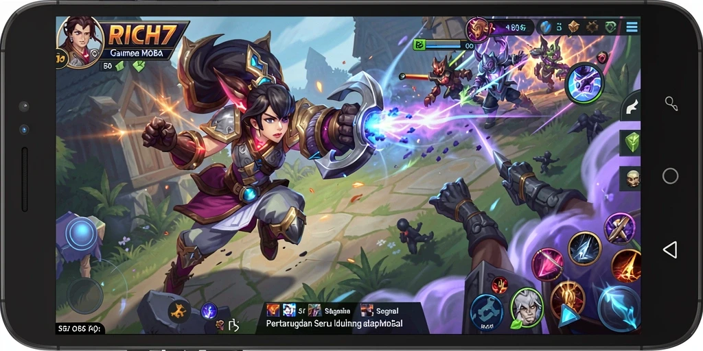 Tampilan menarik dari gameplay RICH7 yang penuh aksi.