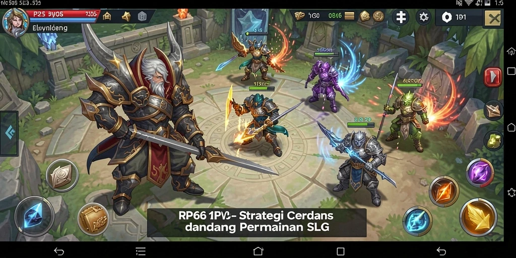 Tampilan gameplay seru di RP66 dengan strategi SLG yang mendalam.