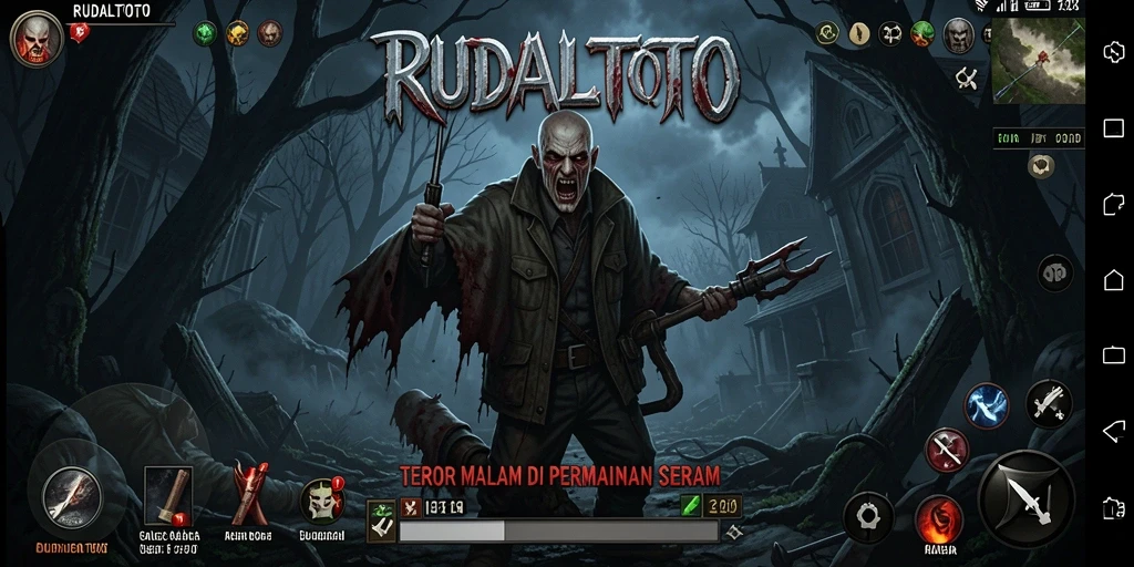 Screenshot utama RUDALTOTO menampilkan suasana mencekam dan gameplay yang mendebarkan.