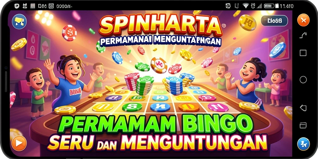 Screenshot SPINHARTA menampilkan gameplay Bingo yang menantang dan seru.