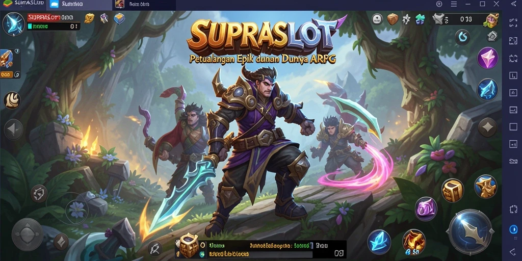 Tangkapan layar gameplay <strong>SUPRASLOT</strong> menunjukkan pertempuran yang intens dan karakter yang menarik.