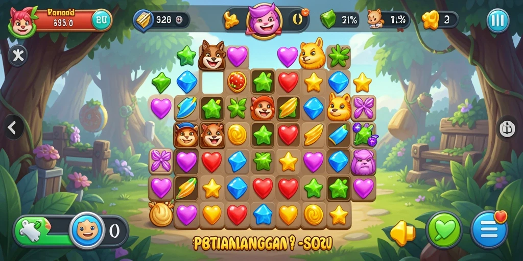 Gameplay T6 yang seru dan penuh warna dalam genre Match-3.