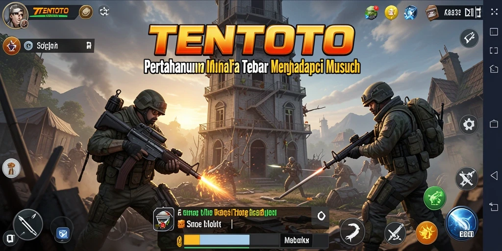 Tampilan gameplay TENTOTO yang mendebarkan saat mempertahankan wilayah.