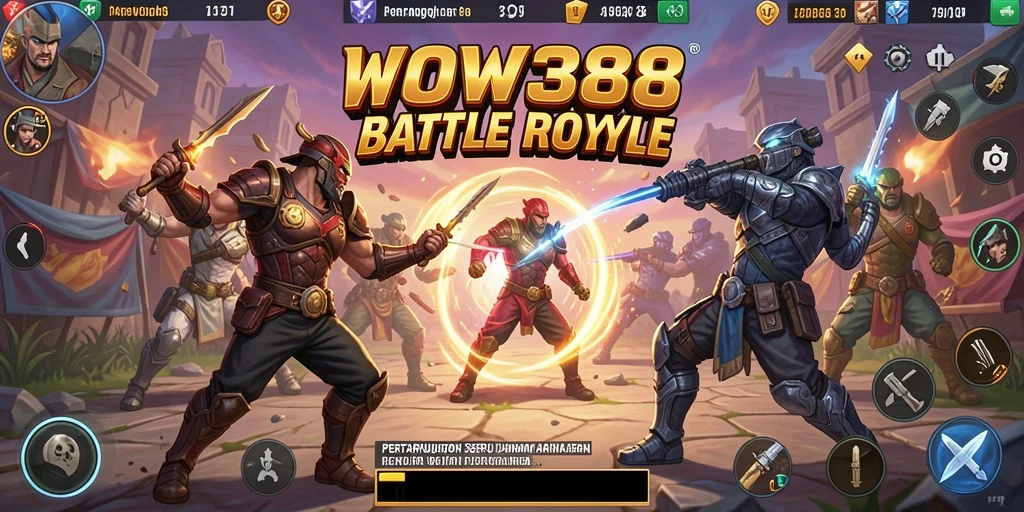 Tampilan seru dari gameplay Battle Royale WOW388.