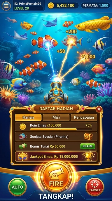 Tampilan halaman utama prima77 yang bersih dan mudah dinavigasi.
